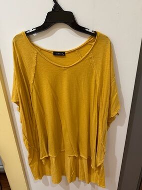 Zutter Women's Mustard Layered Relaxed Tunic Top